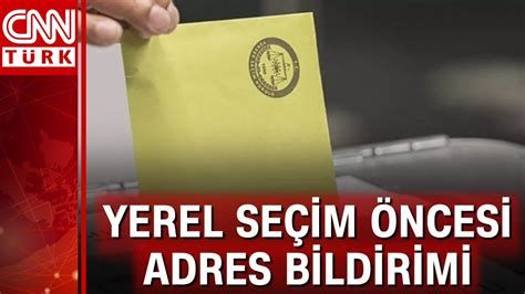 yerel seçim adres değişikliği